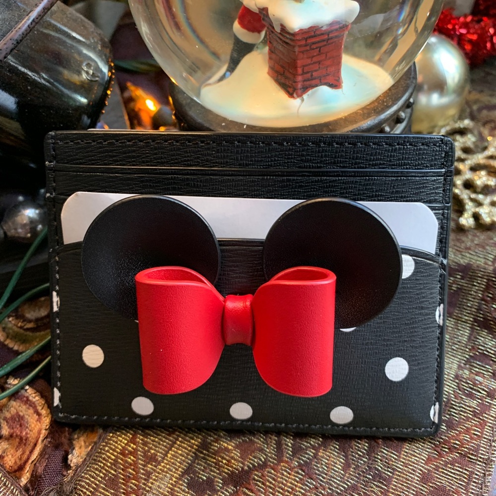RARE🔥Authentic KATE SPADE Saffiano leather Minnie Mouse Disney card case - Picture 7 of 8